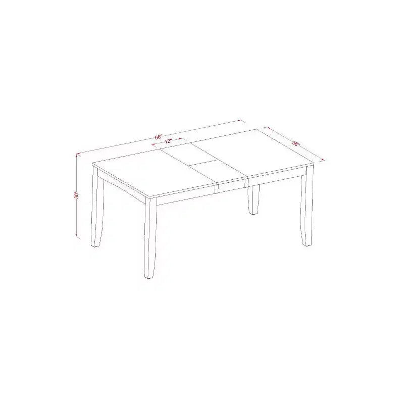 HomeStock 5-Pc Cappuccino Solid Wood Top - Dining Room Set - Seats 4