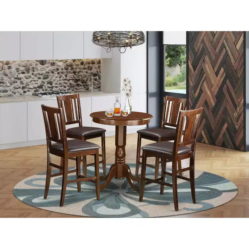 Counter Height Table Set with 4 Chairs - Modern Dinette Set for Kitchen or Dining Room