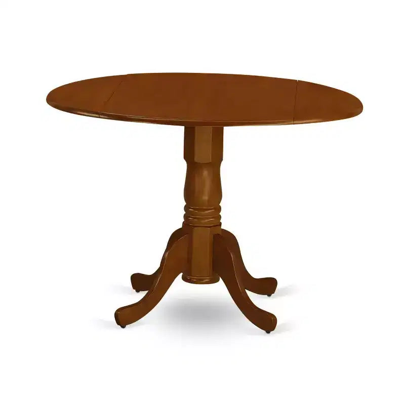 HomeStock 5-Piece Round Buttermilk and Cherry Finish Solid Wood Top Dining table with 4 Chairs
