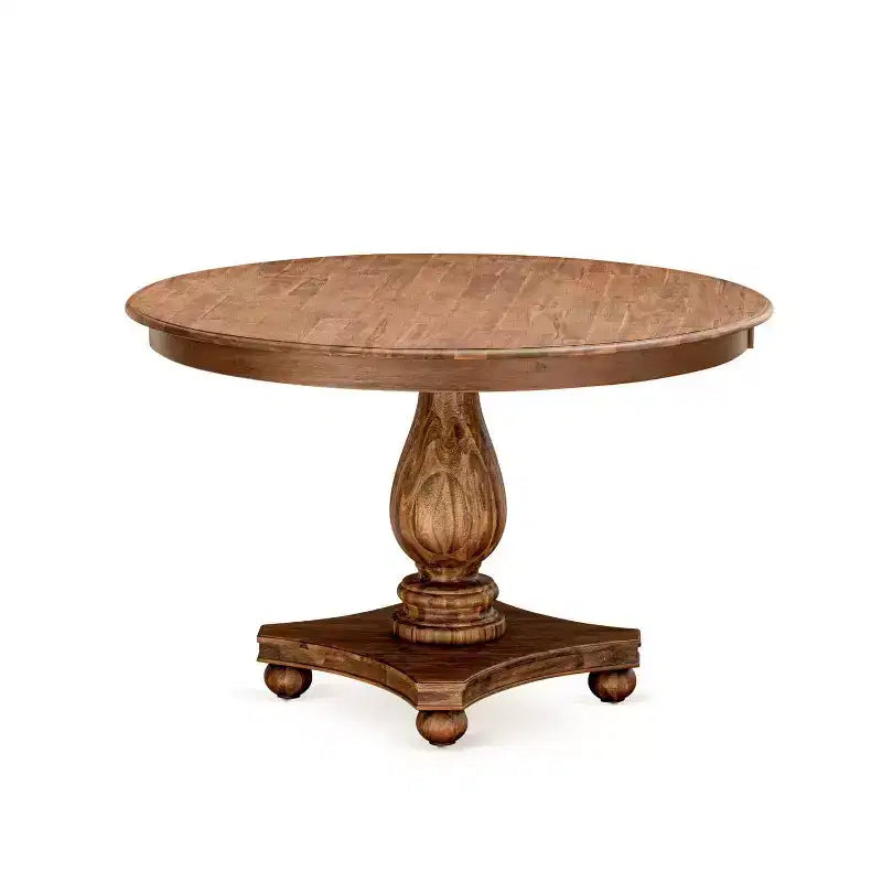 HomeStock 5-Piece Natural Oak Finish Solid Wood Top Dining Table with 4 Parson Chair