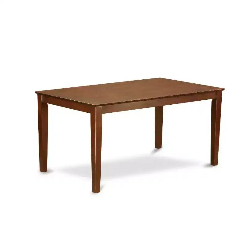 HomeStock 7-Piece Rectangle Mahogany Finish Solid Wood Top Dining Table with 6 Chairs