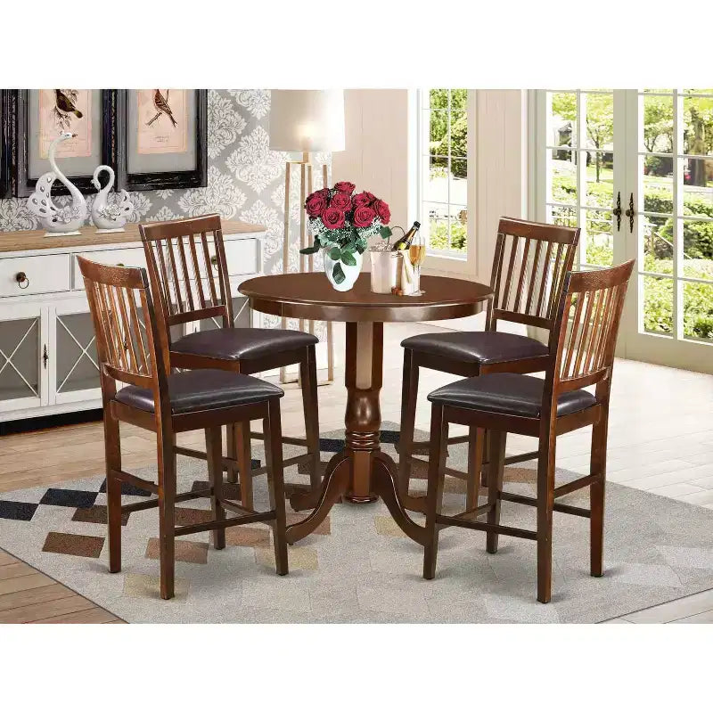 Counter Height Dining Set - 5 Piece Table & Chair Set - Modern Kitchen Dining Room Furniture