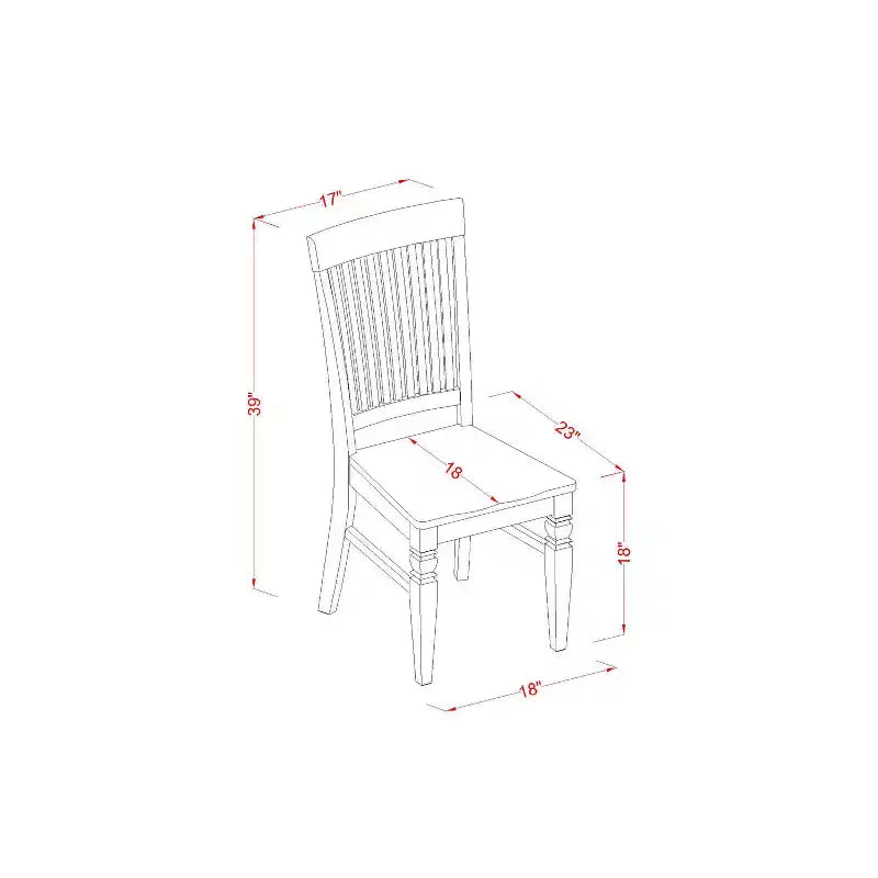 Modern Round Dining Set - 5 Piece Kitchen Table & Chair Set - 42 Inch Table, Black Cherry Finish
