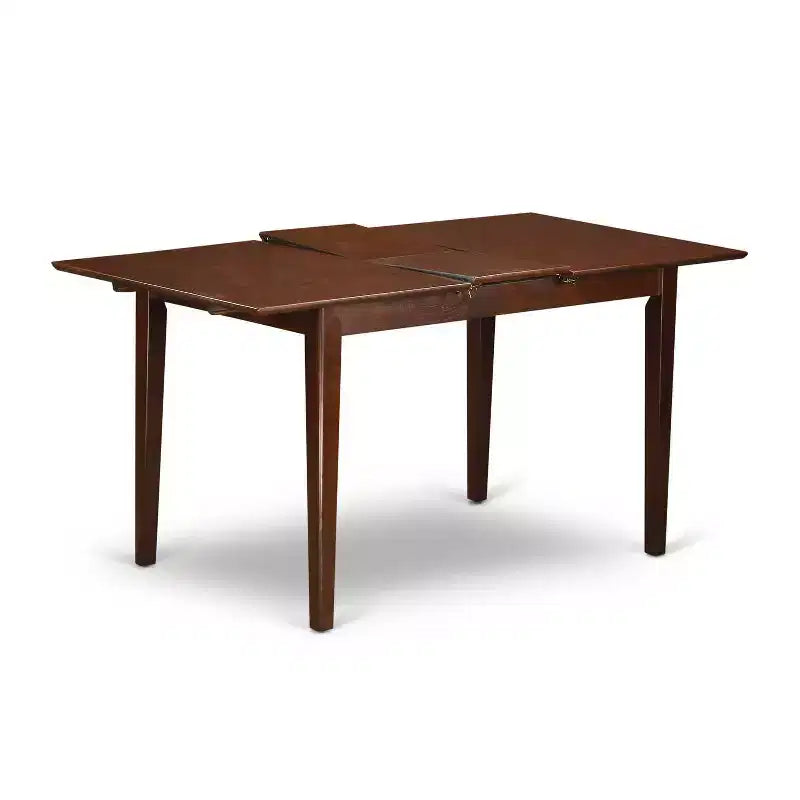 Modern 6 Piece Dining Set - Wood Table & Faux Leather Chairs - Bench Included - 32x60 Inch