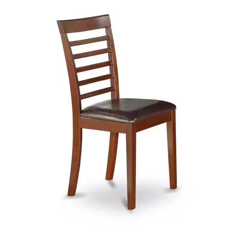 Dinette Set 5 Piece Round Table & Chairs - Kitchen Dining Room Set Mahogany Finish