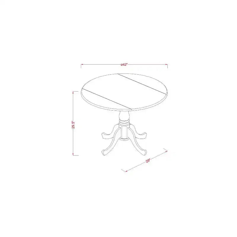 Dinette Set 5 Piece Round Table & Chairs - Kitchen Dining Room Set Mahogany Finish