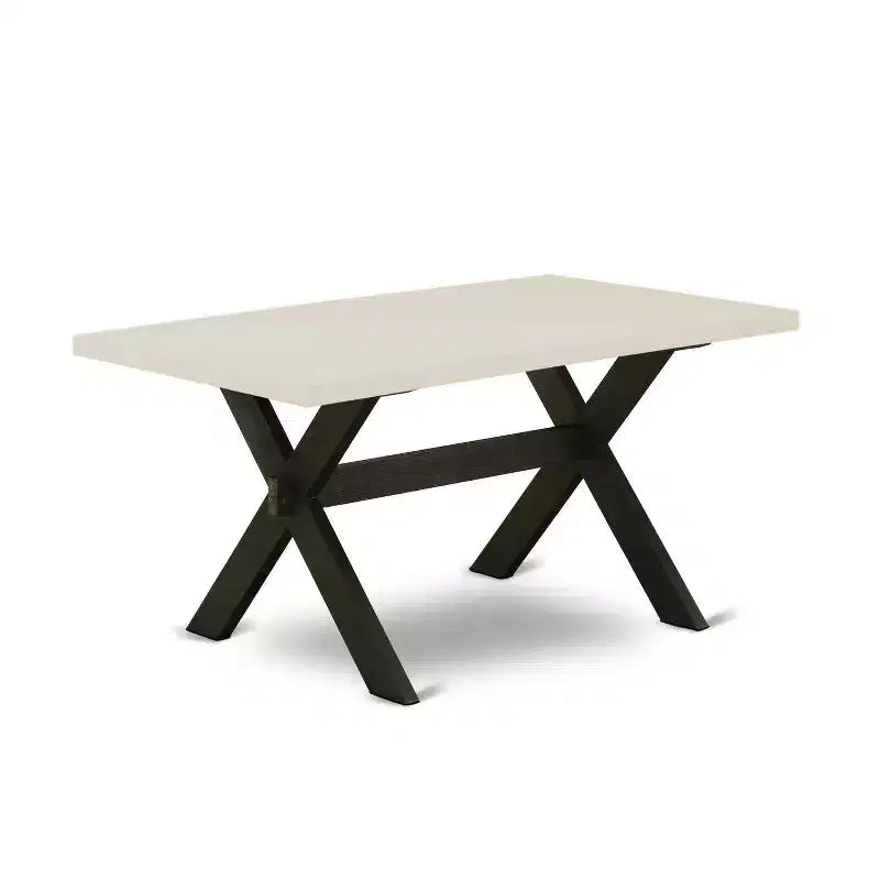 HomeStock 7-Piece Natural Oak Finish Solid Wood Top Dining Table with 6-Parson Chairs