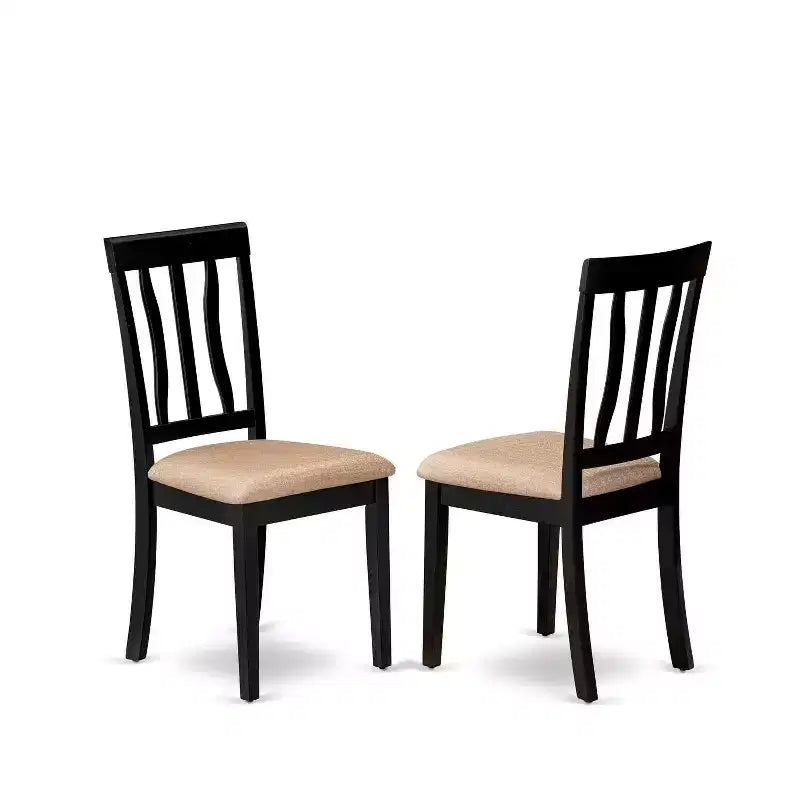 Nordic Dining Set - 6 Piece Kitchen Table & Chair Set - Black Cherry Finish - Rectangle Table with Bench