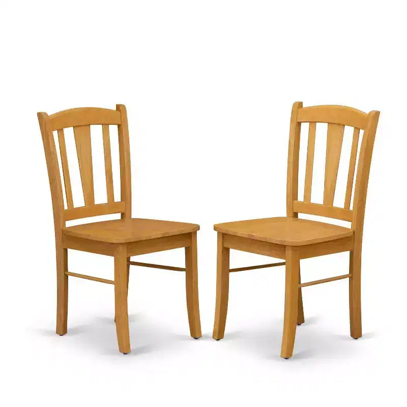 HomeStock 3-Pc Natural Brown Oak Finish Solid Wood Top Dining Table Set - Seats 2