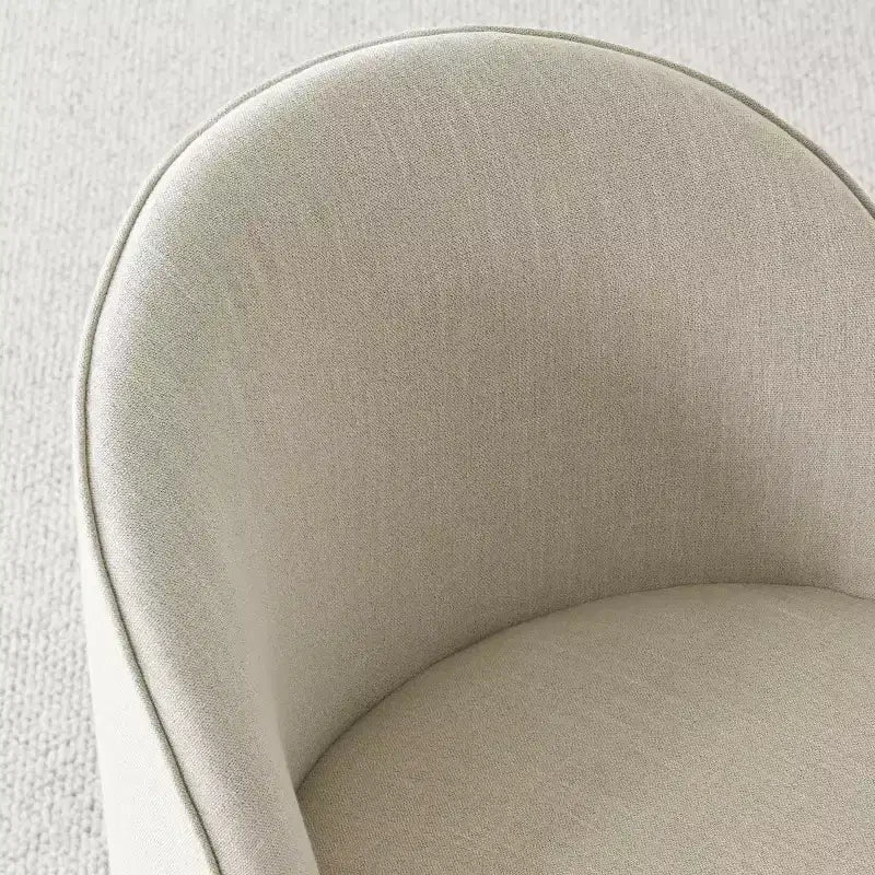 Dining Table Set for 4, Upholstered Barrel Chair with Castors and Round Pedestal Table for Kitchen or Breakfast Nook-Panipeachy