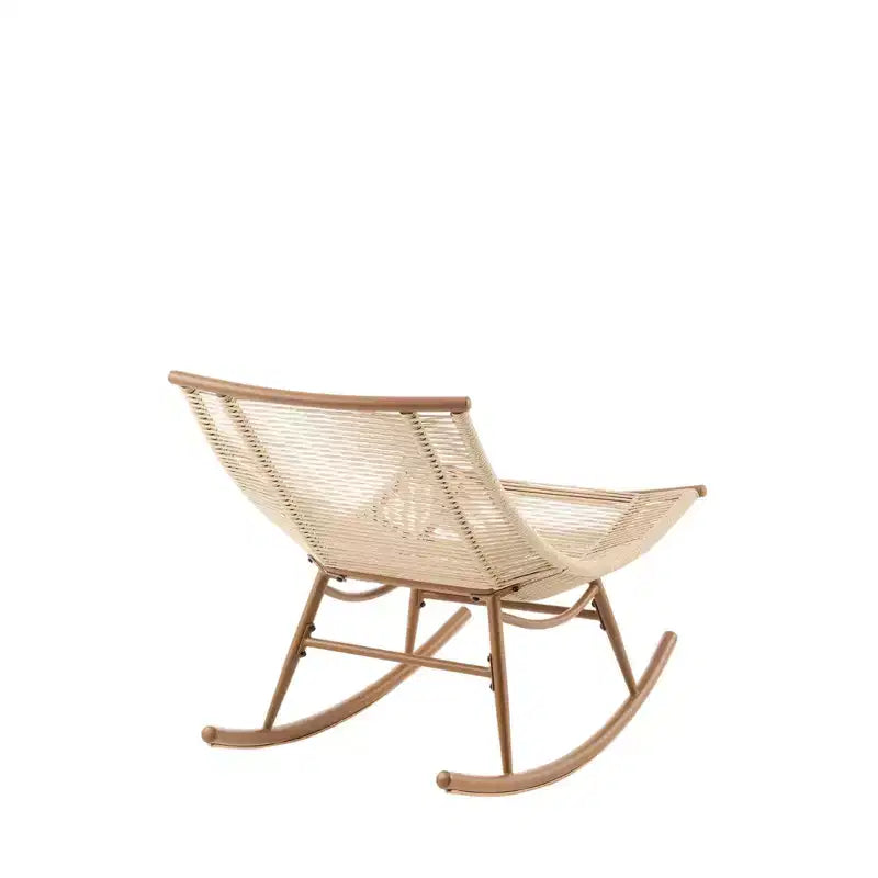 Christopher Knight Home Hanneli Farmhouse 2 Piece Patio Dining Set with Acacia Wood Table and Iron Rocking Chair