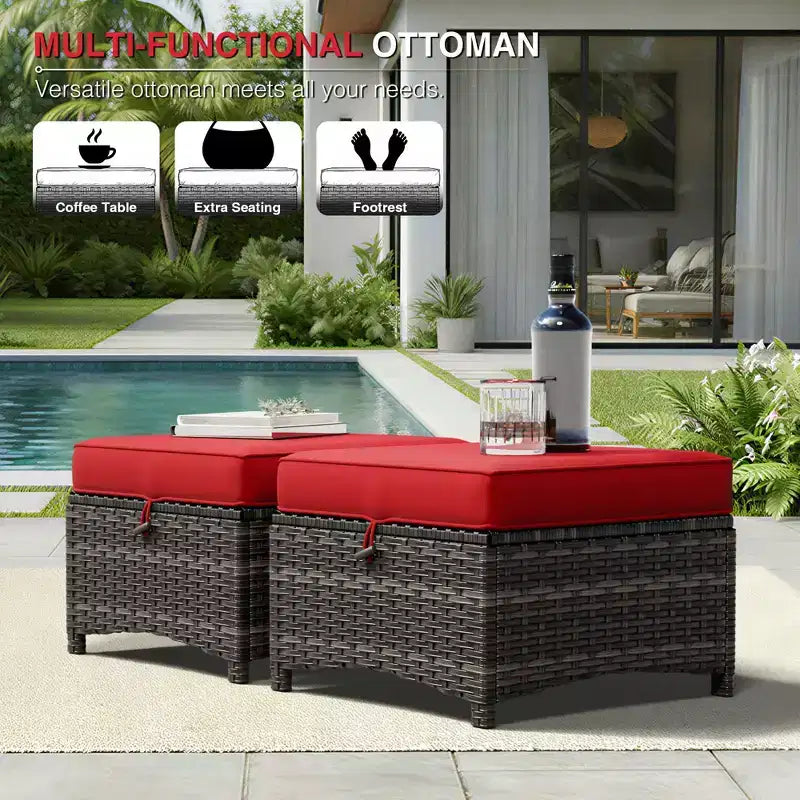 UPTIOT Premium Outdoor Lounge Set with Sofa, Swivel Chairs, and Ottoman for Ultimate Comfort and Style