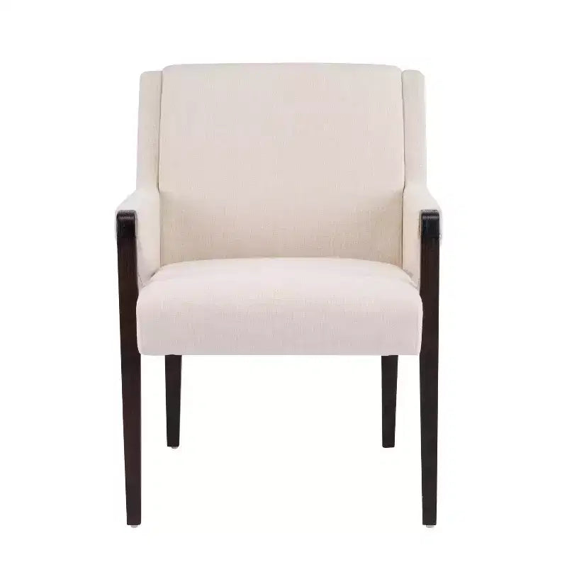 Christopher Knight Home Harish Modern 7 Piece Rubberwood Linen Upholstered Dining Set with Rectangular Table