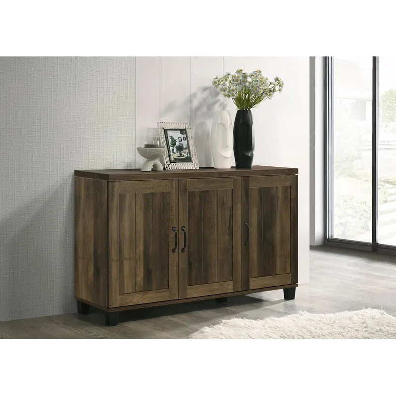 3-Door Shoe Cabinet with 6 Adjustable Shelves & Wood-Grain Finish – Hallway Storage
