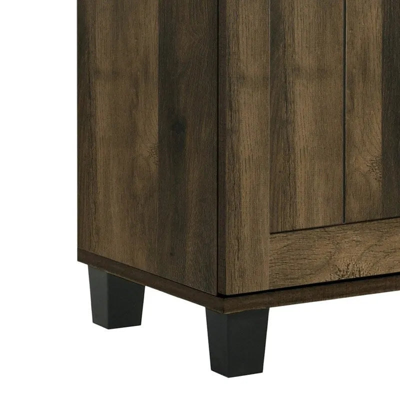 3-Door Shoe Cabinet with 6 Adjustable Shelves & Wood-Grain Finish – Hallway Storage
