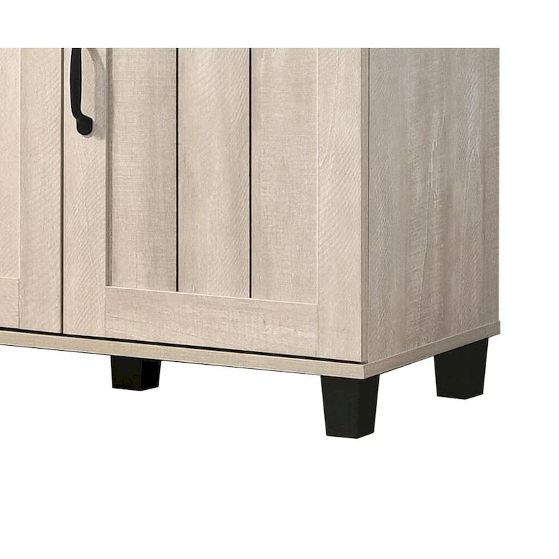 3-Door Shoe Cabinet with 6 Adjustable Shelves & Wood-Grain Finish – Hallway Storage