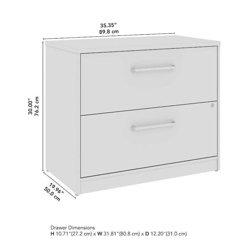 2-Drawer Lateral File Cabinet with Locking Drawers & Full-Extension Ball Bearing Slides