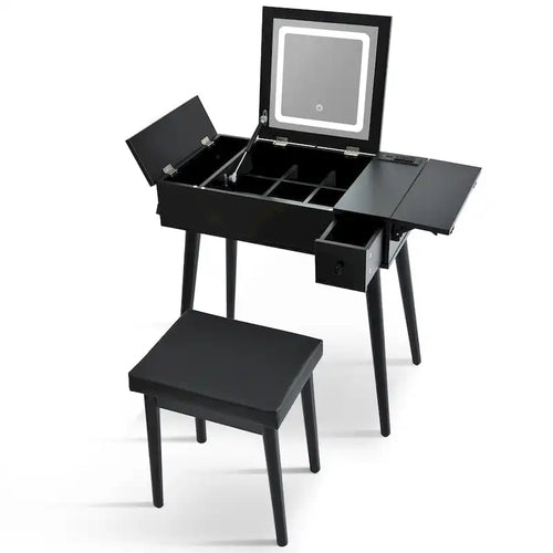 27.9 Makeup Vanity Desk with Flip Top Mirror and LED Light