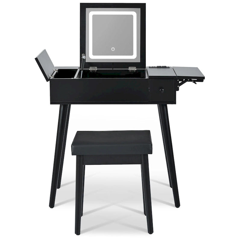 27.9 Makeup Vanity Desk with Flip Top Mirror and LED Light