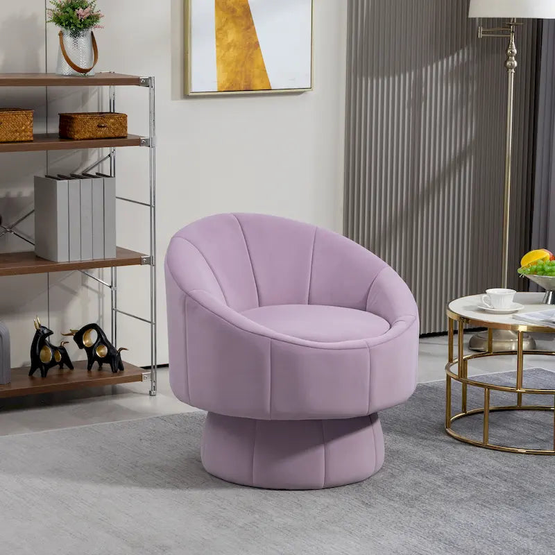 Fauteuil d'appoint en velours pivotant à 360°