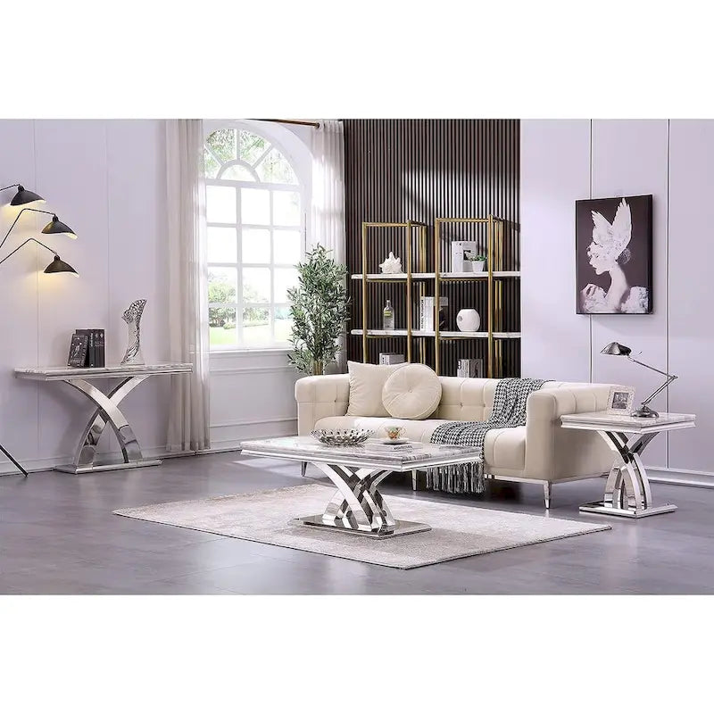 Modern Coffee Table 48 Rectangular Coffee Table with X Base Pedestal Coffee Tables for Living Room
