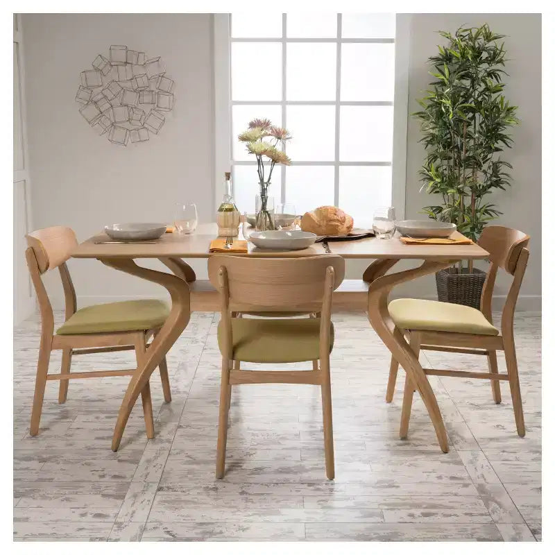 5pc 60 Lucious Curved Leg Dining Set - Christopher Knight Home