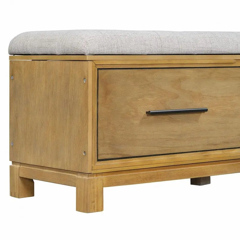 Shoe Bench with Removable Cushion and Hidden Storage for Entryway and Living Room Organization