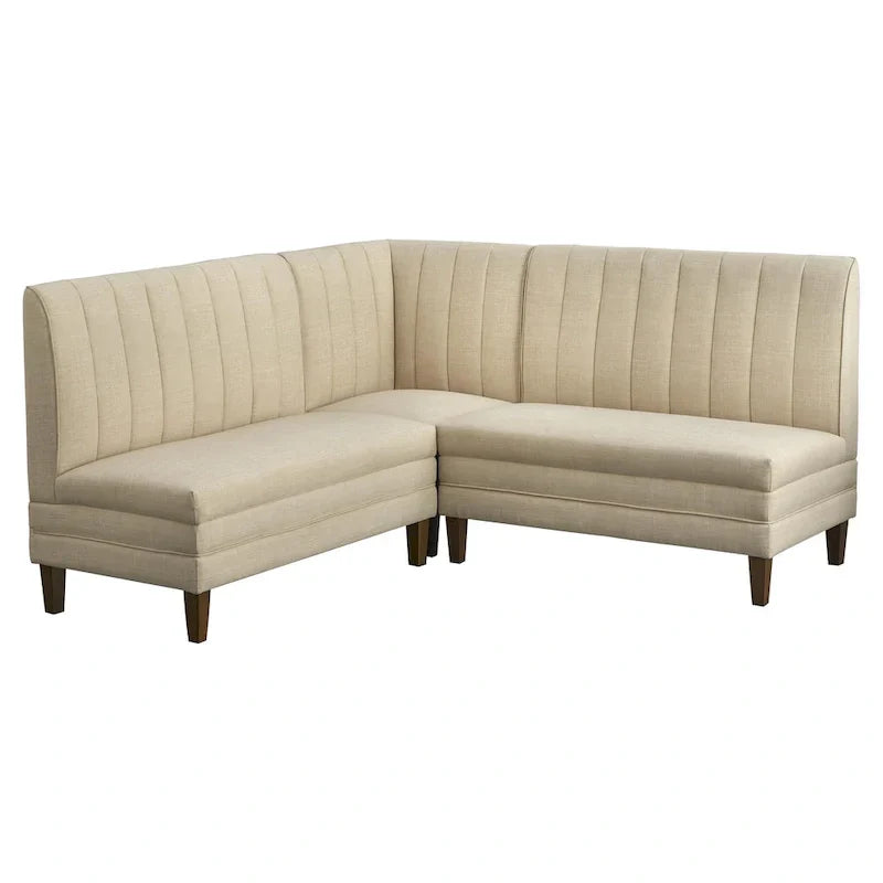 Lifestorey Kerrington 3-Piece Channel Back Upholstered Banquette Set