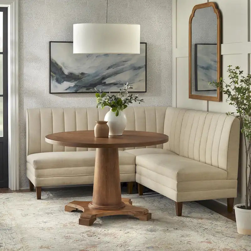 Lifestorey Kerrington 3-Piece Channel Back Upholstered Banquette Set
