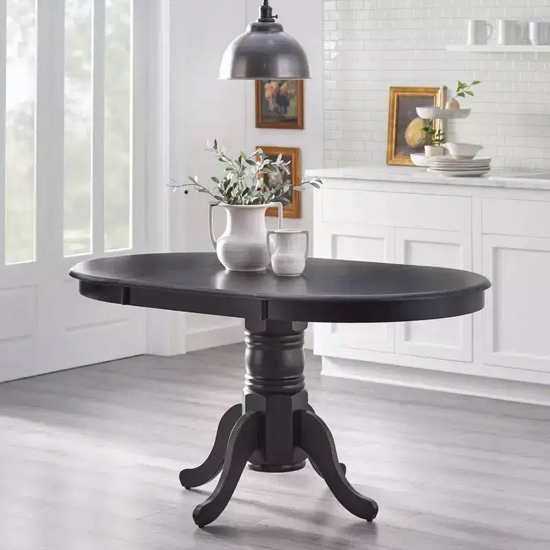 Buylateral 7pc Lancaster Farmhouse Solid Wood Extendable Dining Table Set