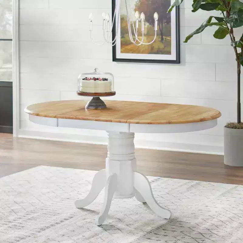 Buylateral 7pc Lancaster Farmhouse Solid Wood Extendable Dining Table Set