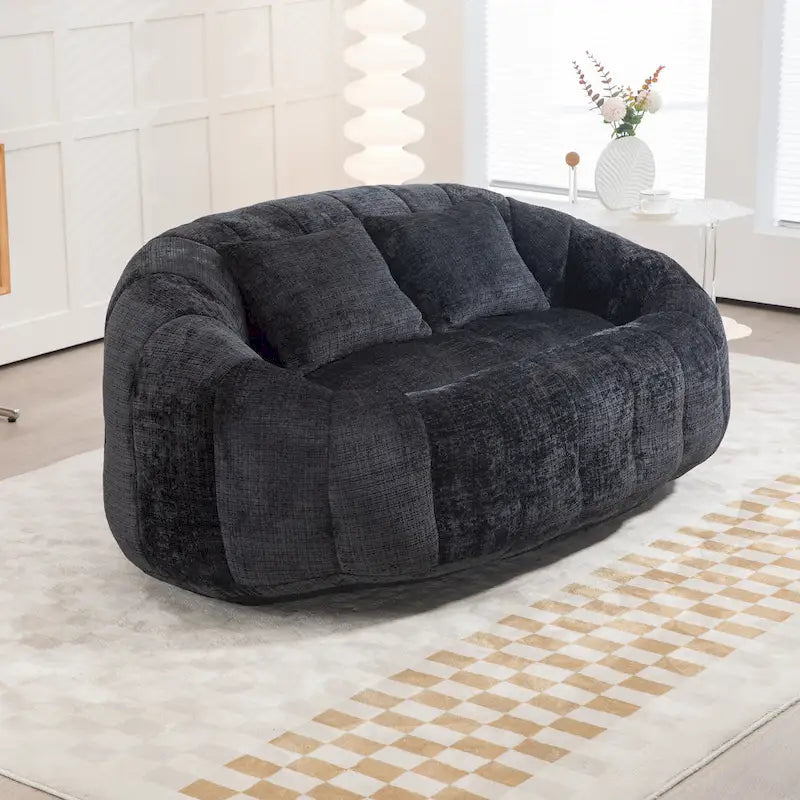 GDFStudio - Laurel Chenille 2-Seater Lazy Sofa with High-Density Foam and Oversized Comfort