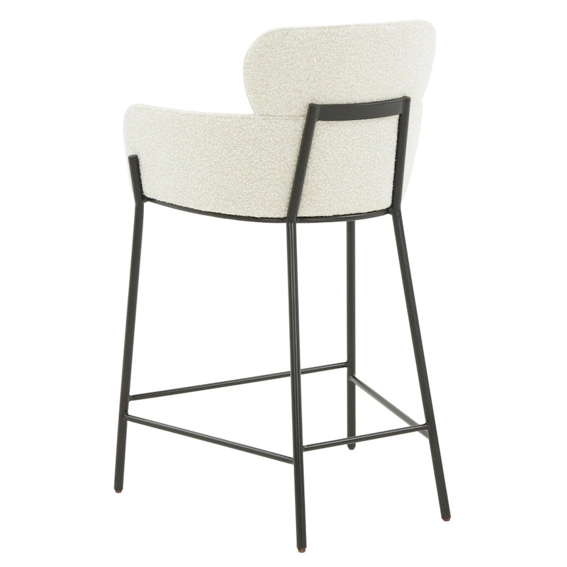 Velvet Wraparound Counter Stool with Gold Metal Frame