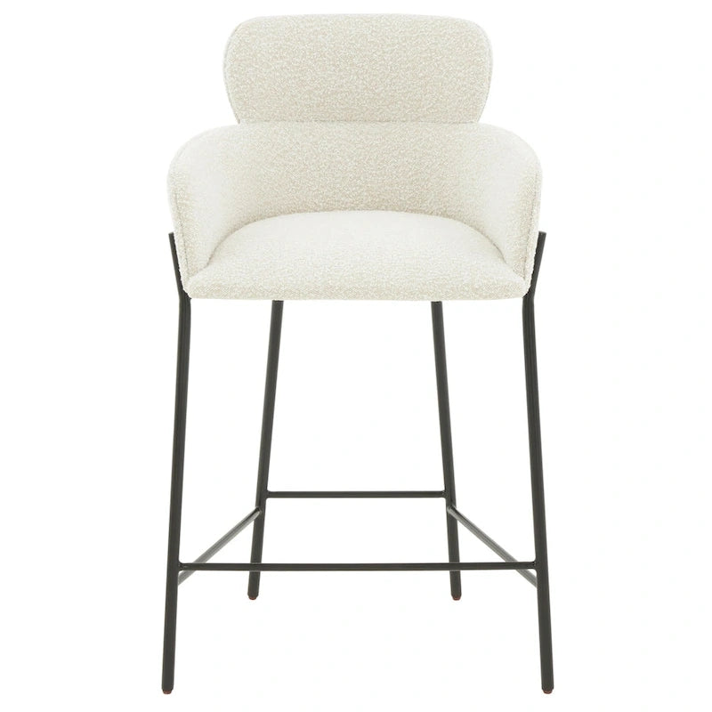 Velvet Wraparound Counter Stool with Gold Metal Frame