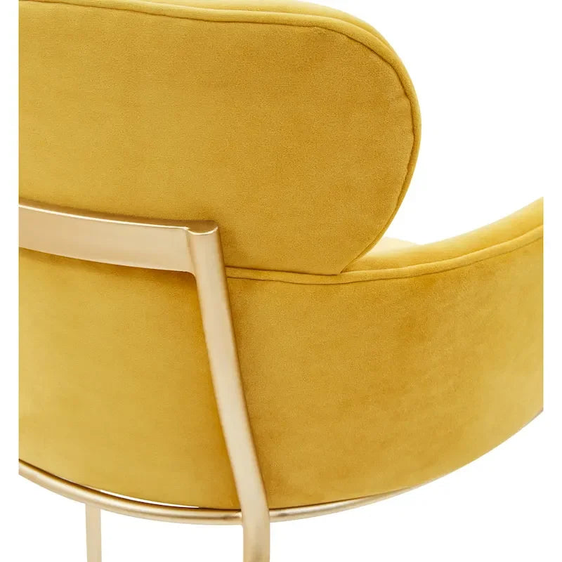 Velvet Wraparound Counter Stool with Gold Metal Frame