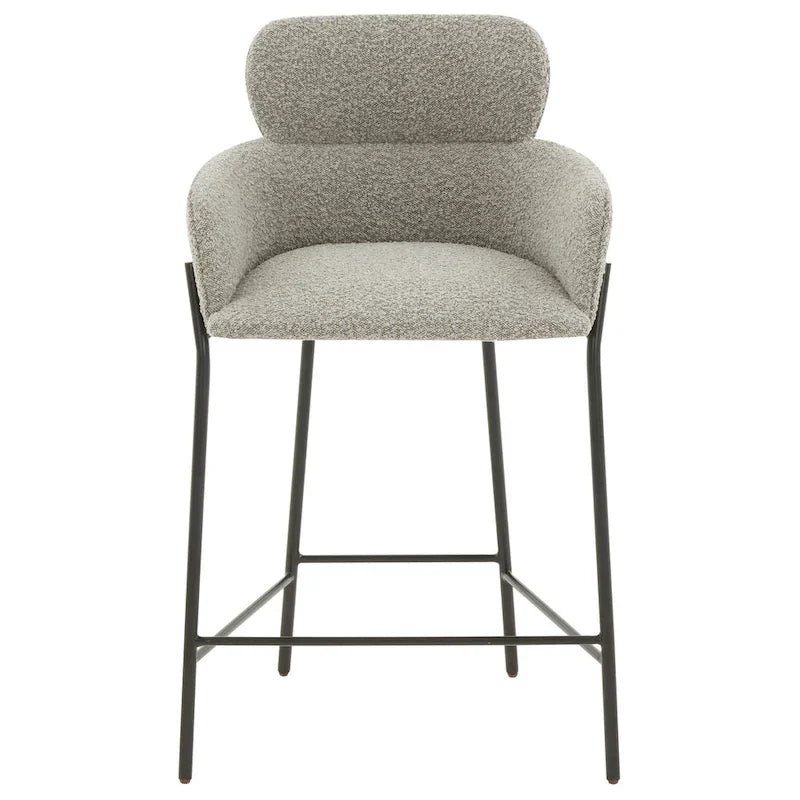 Velvet Wraparound Counter Stool with Gold Metal Frame