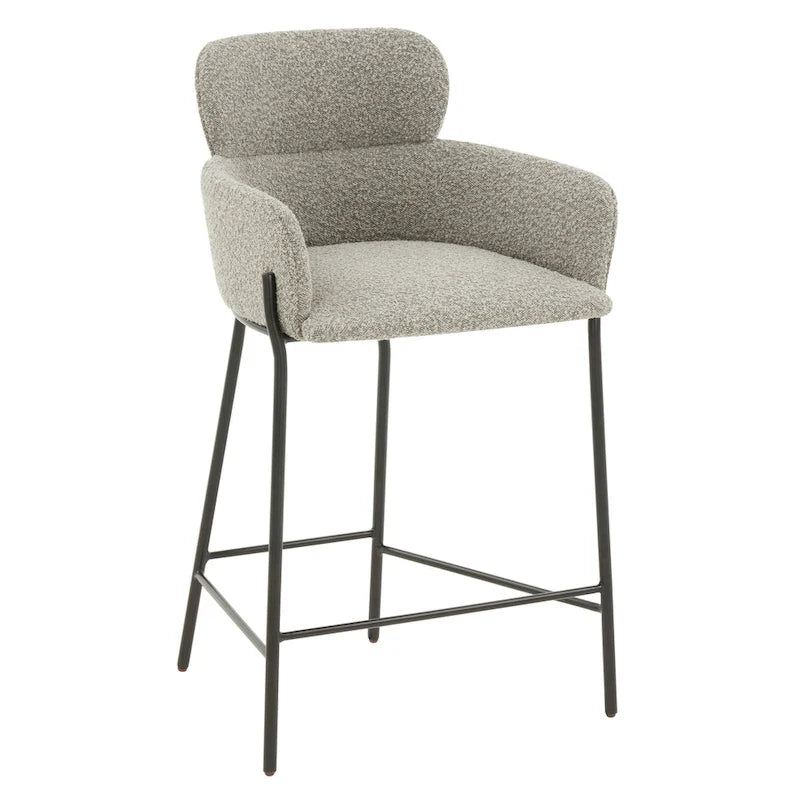 Velvet Wraparound Counter Stool with Gold Metal Frame