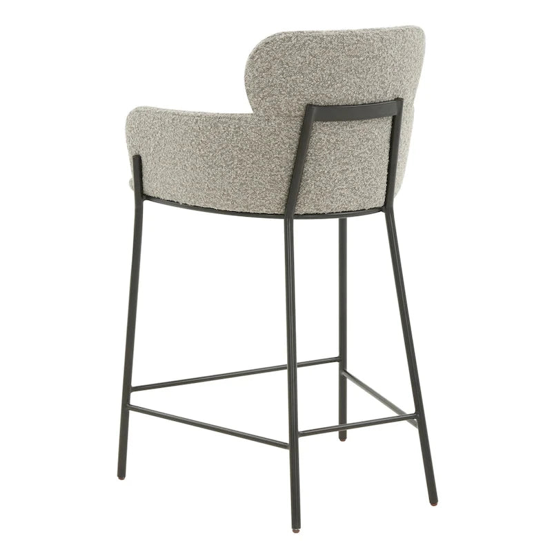 Velvet Wraparound Counter Stool with Gold Metal Frame