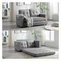 Convertible 3-Fold Velvet Sofa Bed with Side Storage Pockets