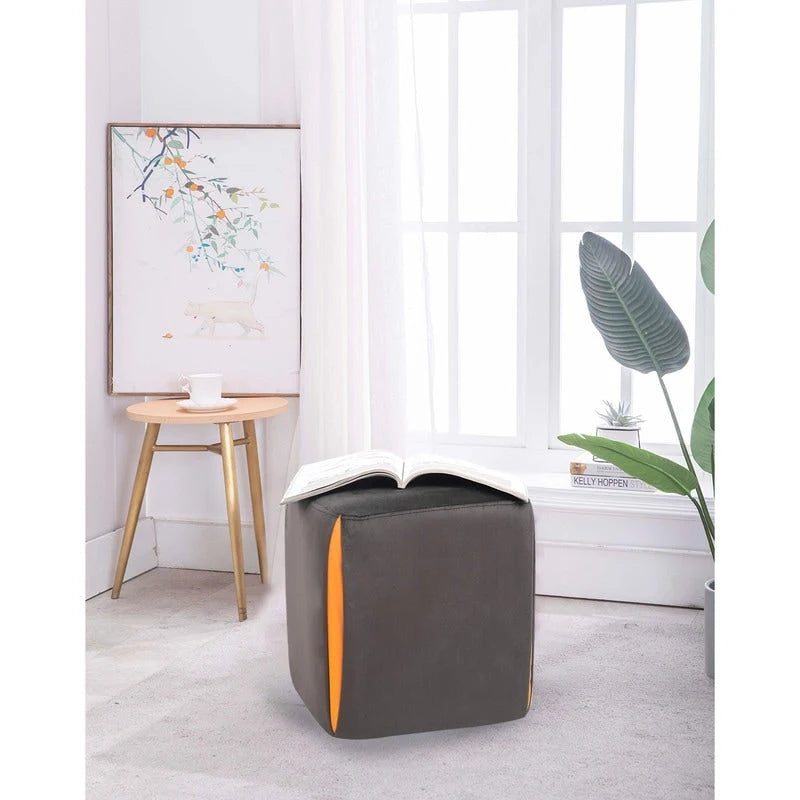 Small Square Velvet Ottoman Footrest Stool – Lightweight & Multi-Use