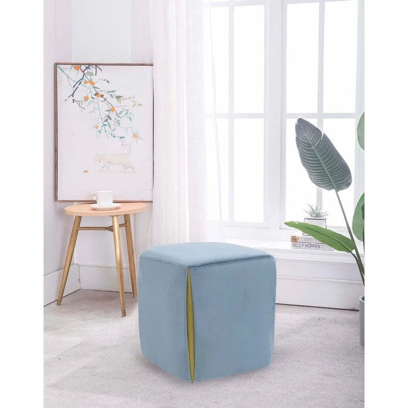 Small Square Velvet Ottoman Footrest Stool – Lightweight & Multi-Use