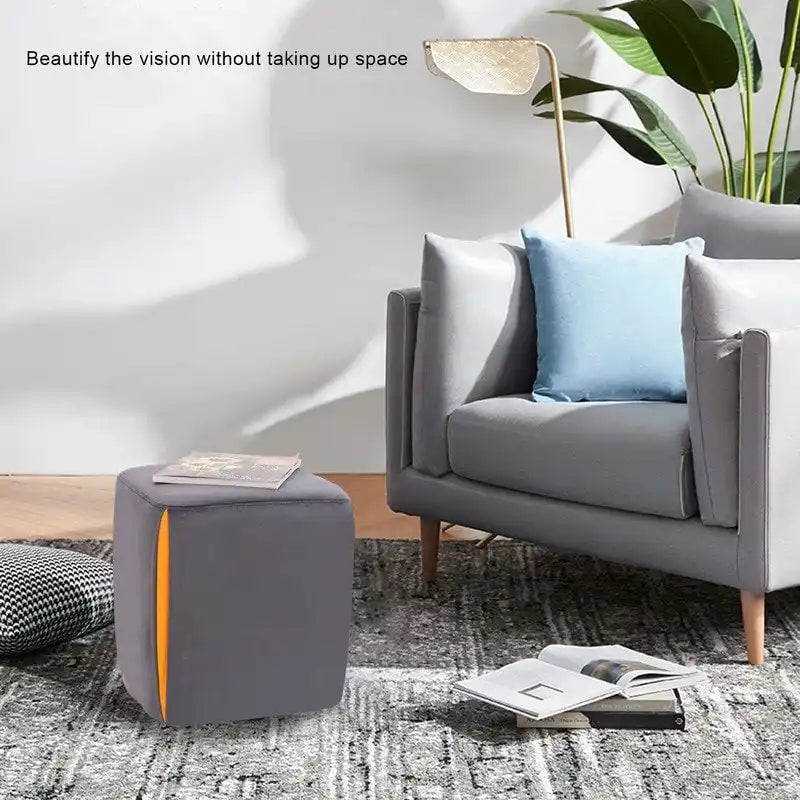 Small Square Velvet Ottoman Footrest Stool – Lightweight & Multi-Use