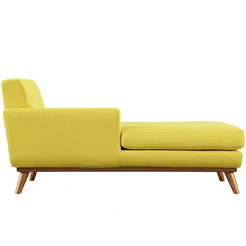 Left-Arm Mid-Century Chaise Lounge