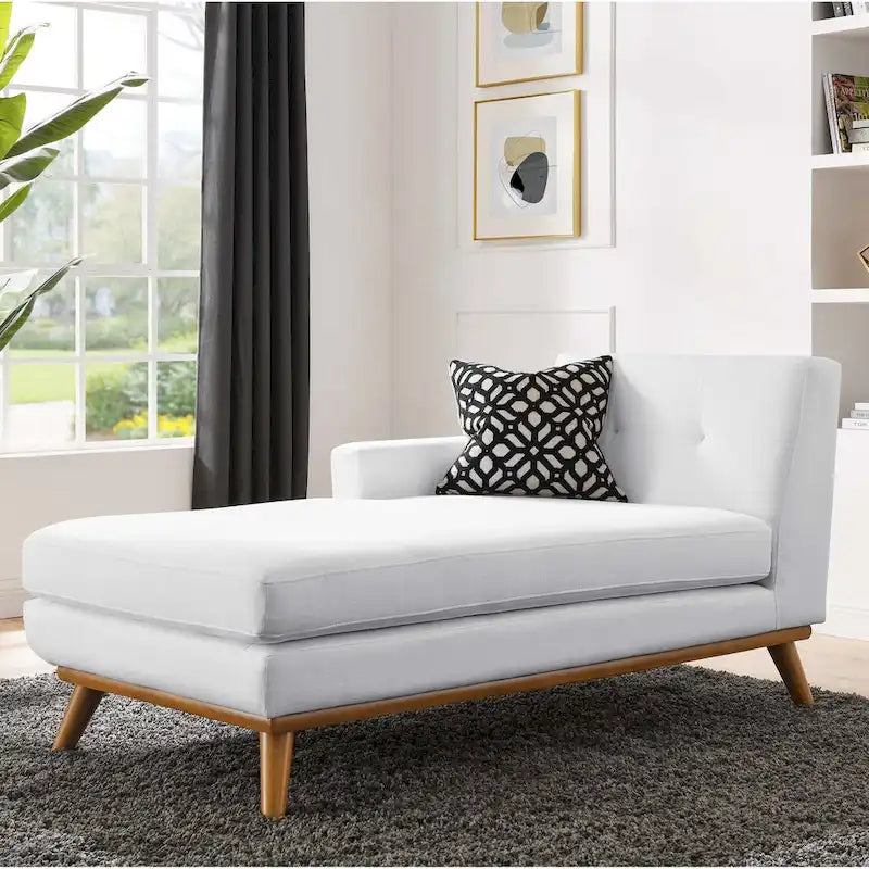 Left-Arm Mid-Century Chaise Lounge