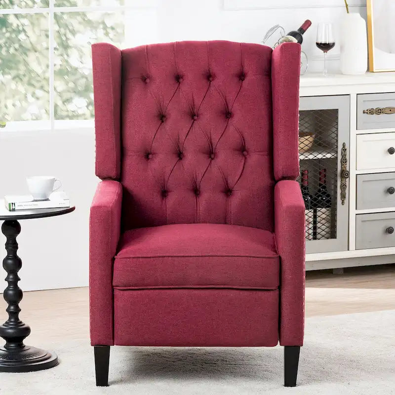 Tufted Wingback Manual Recliner Chair