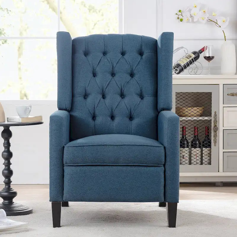 Fauteuil inclinable manuel capitonné à oreilles