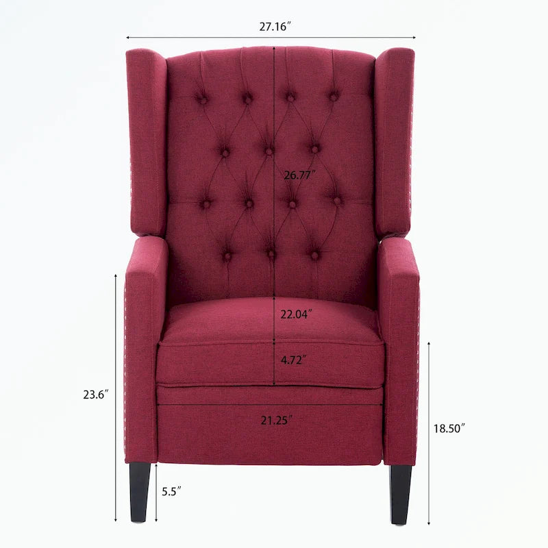 Tufted Wingback Manual Recliner Chair