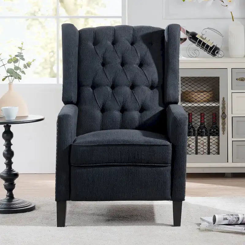 Tufted Wingback Manual Recliner Chair