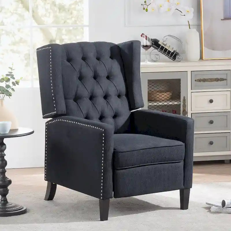 Tufted Wingback Manual Recliner Chair