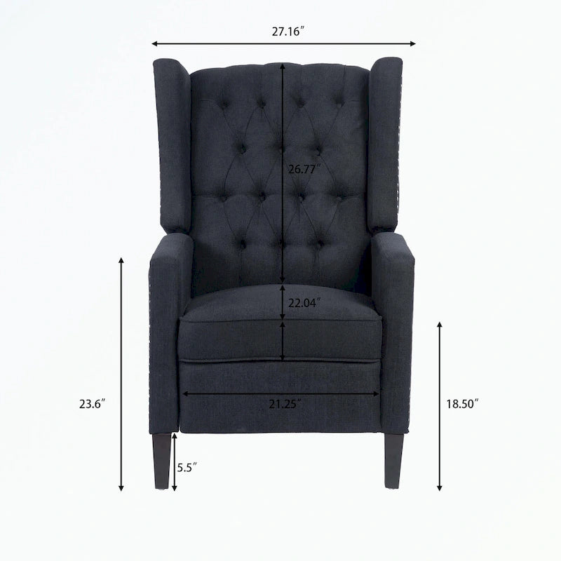 Tufted Wingback Manual Recliner Chair